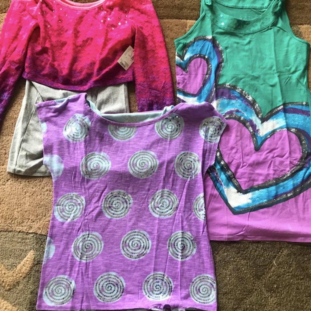 Bundle, Justice, girl shirt, dress, sz 12-14